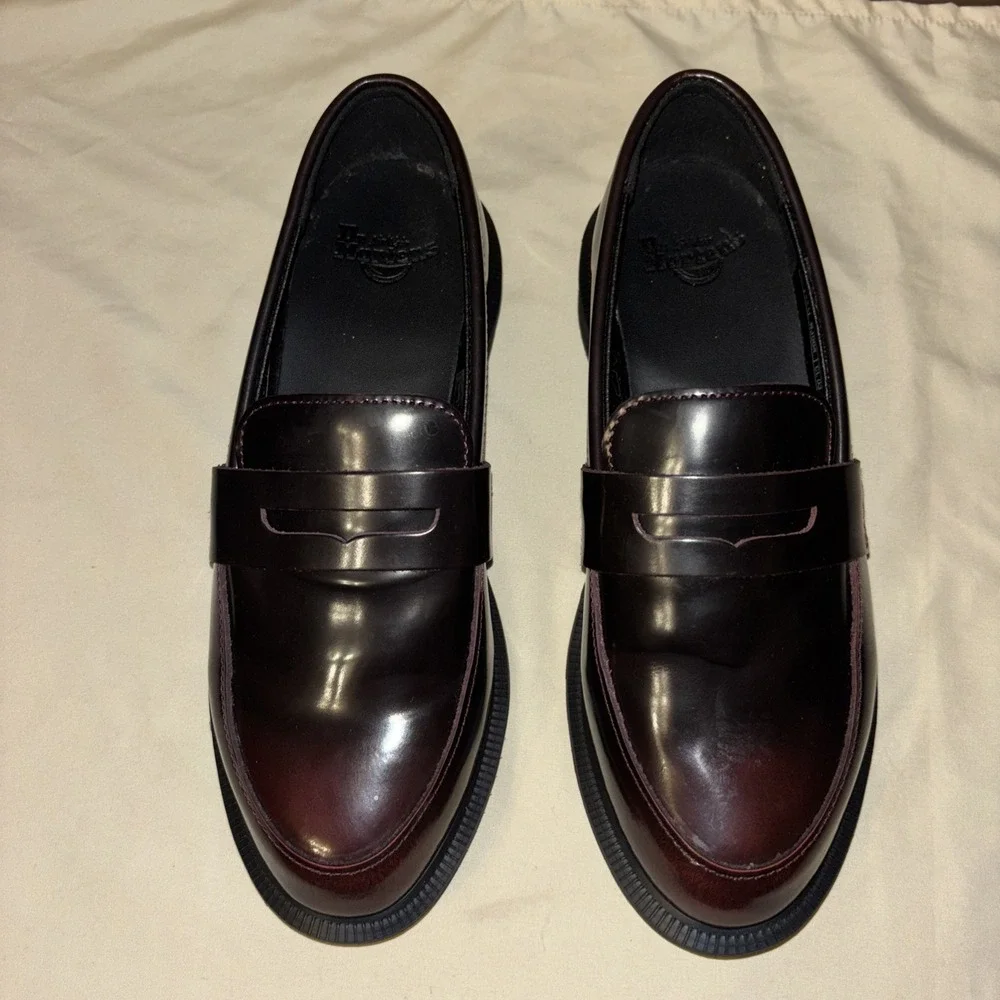 New Dr. Martens Temara Women's 6 Black Cherry Red Arcadia Penny Loafers 37 $130